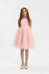 Evelina girls occasion dress in light pink with back bow