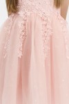 Twirl of knee-length light pink tulle skirt Evelina