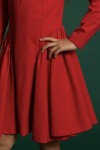 Back view of Ofelia girls red dress with concealed zip fastening