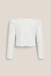 Bolero Ireland, Giorgia Pearl Bolero, Elegant Children Clothing, Girls Formal Wear, Special Occasion Kids Wear, Pearl Embellished Bolero, Irish Children Fashion, Girls Aged 8-12 Clothes, Ecru Bolero for Girls, Light Spring Bolero