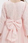 girls pink occasion dress, tulle dress for girls, flower girl dress ireland, kids party dress, long sleeve girls dress, lace dress for kids