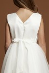 girls maxi dress, communion dress, flower girl dress, cream white gown, floral applique dress, irish communion wear, tulle dress, zoya fashion