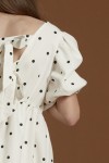 girls polka dot dress, cream party dress, girls occasion wear, wedding guest dress kids, communion after party dress, irish kids fashion