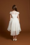 sienna dress, cream white dress, high-low dress girls, communion dress, flower girl dress, girls party dress, elegant girls gown