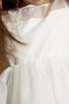 sienna dress, cream white dress, high-low dress girls, communion dress, flower girl dress, girls party dress, elegant girls gown