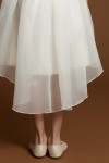 sienna dress, cream white dress, high-low dress girls, communion dress, flower girl dress, girls party dress, elegant girls gown