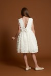 Naya dress, cream dress for girls, first holy communion dress, flower girl dress, 3D floral gown, girls wedding outfit, elegant kids wear