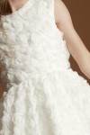 Naya dress, cream dress for girls, first holy communion dress, flower girl dress, 3D floral gown, girls wedding outfit, elegant kids wear