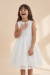 white communion dress, girls embroidered dress, flower girl dress, confirmation dress, elegant girls dress, wedding guest dress kids, tess dress