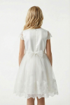 girls confirmation dress, cream white tulle dress, lace dress for girls, flower girl dress ireland, elegant kids party wear, junior bridesmaid dress