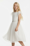 cream white dress for girls, first holy communion dress, confirmation dress, flower girl dress ireland, girls tulle dress, elegant girls dress