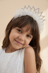 gold tulle crown headband, girls champagne hair accessory, princess headband Ireland, flower girl hair accessories, birthday crown for girls, kids party headwear