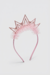 pink tulle crown headband, girls hair accessories Ireland, birthday crown for girls, flower girl headband, toddler party accessories, princess crown headband