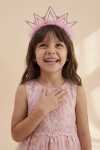 pink tulle crown headband, girls hair accessories Ireland, birthday crown for girls, flower girl headband, toddler party accessories, princess crown headband