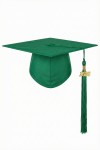 Green Irish graduation cap with matching tassel and 2026 gold charm on white background