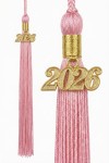 Child wearing Blush Blossom 2026 pink graduation cap at Irish playschool ceremony