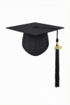 Midnight black graduation cap with 2026 tassel on child at Irish ceremony