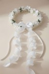 First Communion wreath, floral headpiece, handmade wreath, satin flower wreath, communion accessories, white communion wreath, girls&amp communion headband, UK communion wreath, elegant communion crown