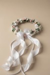 First Communion wreath, handmade hair wreath, floral headpiece, Communion hair accessory, satin bow wreath, UK Communion accessories, girls&amp;#039; hair wreath, christening headpiece, elegant flower crown