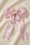 girls hair clip, pink bow hair accessory, elegant hair clip for girls, special occasion hair clip, First Communion hair accessory, wedding hair bow for girls, birthday hair clip, girls party hair accessories