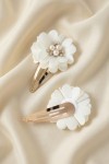 flower hair clips, pearl hair accessories, girls’ hair clips UK, wedding hair accessories, communion hair clips, elegant hair accessories for girls, special occasion hair clips, gold and cream hair clips