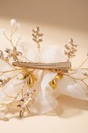 girls hair clip, elegant hair accessory, First Communion hair clip, wedding hair clip for girls, christening hair accessory, pearl and crystal hair clip, flower girl hair accessory, cream and gold hair clip, special occasion hair clip