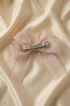 bow hair clip for girls, pastel pink hair accessory, elegant hair clip, special occasion hair bow, wedding hair clip for girls, christening hair accessory, birthday hair clip, stylish hair bow for kids