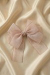 bow hair clip for girls, pastel pink hair accessory, elegant hair clip, special occasion hair bow, wedding hair clip for girls, christening hair accessory, birthday hair clip, stylish hair bow for kids