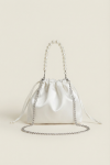 First Communion bag, girls white communion bag, pearl handle bag, silver chain bag, elegant communion accessory, UK communion bag, formal occasion bag for girls, wedding bag for girls