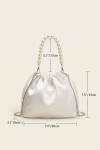 First Communion bag, girls white communion bag, pearl handle bag, silver chain bag, elegant communion accessory, UK communion bag, formal occasion bag for girls, wedding bag for girls