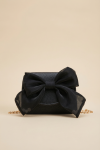 girls handbag, black handbag for girls, elegant handbag, girls party bag, handbag with bow, gold chain handbag, special occasion bag, wedding bag for girls, stylish girls handbag