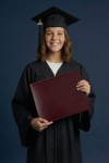 Burgundy diploma cover with white interior – front view