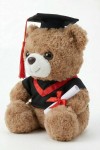 Close-up of Graduation Teddy’s soft honey-coloured fur and tassel cap
