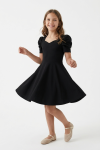 black girls dress detail, Vesper stretch fabric, elegant girls dress, school concert dress