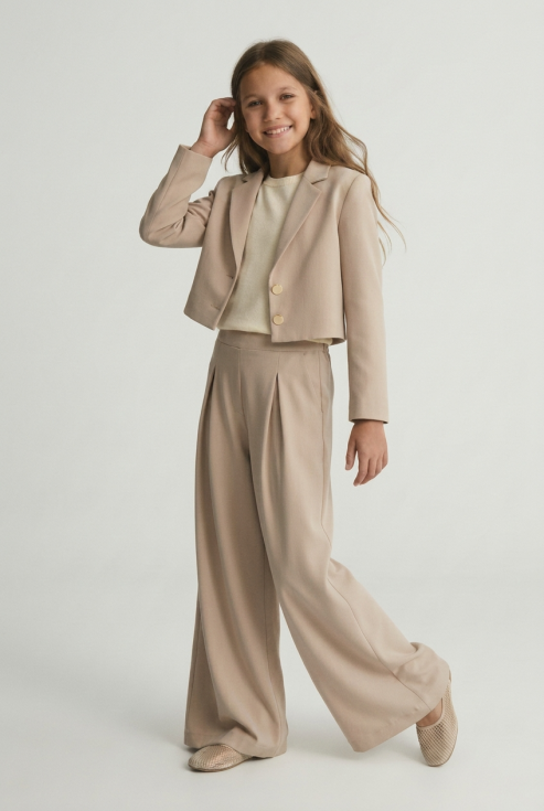 girls occasion set Emi beige, communion outfit girl, flower girl set beige, special occasion suit girl, zoyafashion Ireland