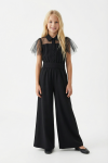 girls Blair jumpsuit back detail, black formal teen outfit, elegant girl jumpsuit detail 8-15 years
