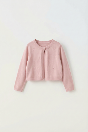 Girls' Elegant Pink Bolero Malena – Special Occasion Cardigan