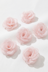 girls organza hair clips set pink, communion hair accessories, flower girl clips, kids hair organza pink zoyafashion