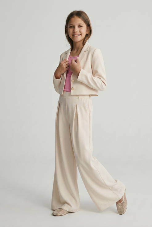 girls Emi set light beige occasion, elegant girl communion outfit, beige formal set teen, occasion wear Ireland