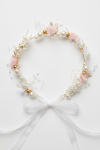 girls hair band pink flowers pearls, communion hair band, kids hair accessory, flower girl hair zoyafashion