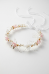 girls pink hair band flower detail, kids hair piece, delicate hair band with pearls