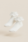 white kids socks set sizes, occasion kids socks, communion accessory white