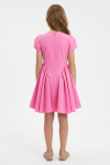 Rumi pink girls' dress side view with flared box-pleat skirt – ZOYA Fashion Ireland