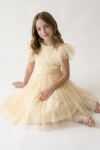 Back view of Paola girls' tulle dress with back zip fastening