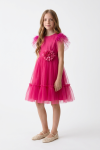 Gabi fuchsia tulle occasion dress for girls 3-16 years, ZOYA Fashion Ireland