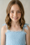 Full length light blue Suzi occasion dress for girls
