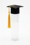 Single assembled clear graduation tube with mini cap topper