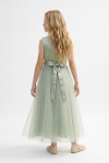 Bella sage green maxi dress styled for First Holy Communion and weddings