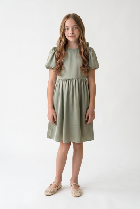 Sia sage green girls' occasion dress, ages 3–12, ZOYA Fashion Ireland