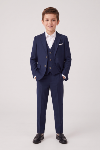 Liam Navy Four-Piece Communion Suit for Boys – Blazer, Waistcoat, Trousers and Tie